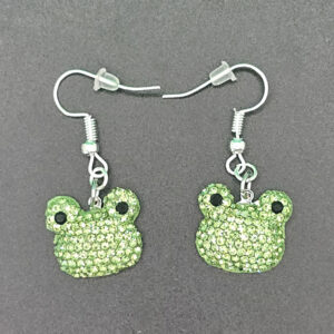 Bedazzled Frog Earrings