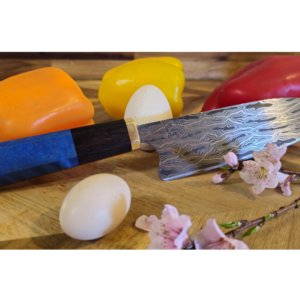 Custom Mosaic Damascus Gyuto with Wa-Handle